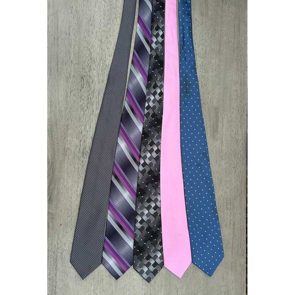Lot of 5 Mens Silk Ties Van Heusen Jones New York Geometric Striped Pink Blue